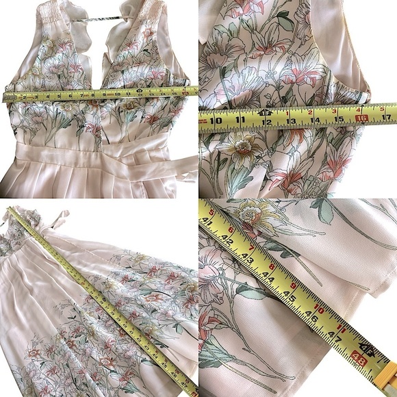 ASTR the Label Bristol Blush Pink Floral Print Midi Dress V-Neck Wrap Dress Sz S - Picture 15 of 16